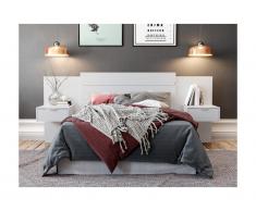 Testata letto allungabile con comodini - 140/160 cm - Bianco - PARATI
