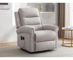 Poltrona massaggiante con alzapersona elettrico in Tessuto Beige - LOVARI