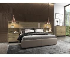 Testata Letto allungabile con Comodini 140/160 cm Naturale - NOVOLI