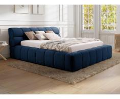 Letto con contenitore 180 x 200 cm Tessuto Blu notte - FORVIK