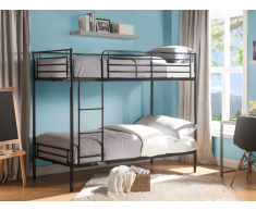 Letto a castello 2 x 90 x 190 cm Nero + Materasso - DUOTIS II