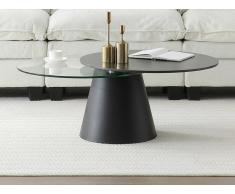 Tavolino piani girevoli ceramica, Vetro temperato e Metallo Effetto Marmo Nero - NACESIA della Maison Céphy