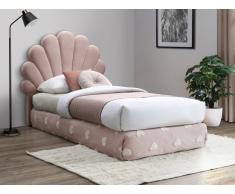 Testata letto conchiglia 110 cm Velluto Rosa - MONICA