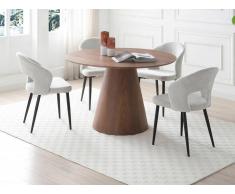 Set tavolo ANTALIZA + 4 sedie NIYAMA Naturale scuro e grigio