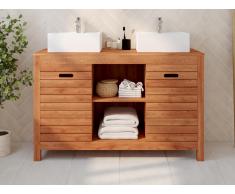 Mobile bagno con lavabo semplice 130 cm in Legno d'acacia - PULUKAN