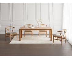Set tavolo AMILA + 4 sedie POGIANA Naturale e Beige