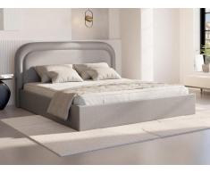 Letto con contenitore 180 x 200 cm Tessuto chiné Grigio - FIREZA