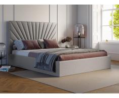 Letto con contenitore 160 x 200 cm Tessuto Grigio RILIODA di PASCAL MORABITO