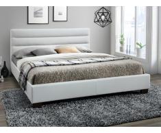 Letto matrimoniale 160 x 200 cm in Similpelle Bianco - FAUSTIN