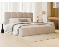 Letto con contenitore 180 x 200 cm Tessuto effetto pelle Beige DAMADO II di PASCAL MORABITO