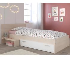 Letto bambino 1 cassetto 90 x 190 cm - colore: Naturale e Bianco - IPLIA