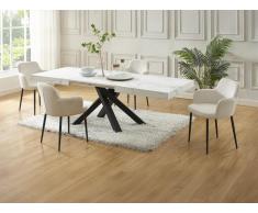 Set tavolo CATONAV + 4 sedie CELOLA Bianco e crema