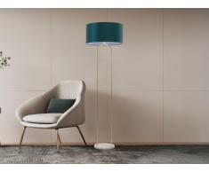 Lampada da terra D. 45 x H. 150 cm in Acciaio e Marmo Verde Petrolio - NOUR