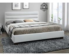 Letto matrimoniale alla francese 140 x 190 cm in Similpelle Bianco - FAUSTIN