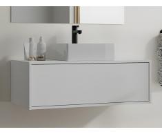 Mobile per bagno sospeso con lavabo singolo 94 cm Bianco - TEANA II