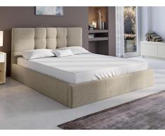 Letto con contenitore 140 x 190 cm - Tessuto Beige - ELIAVA di Pascal Morabito