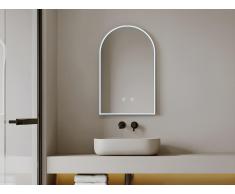 Specchio per bagno ovale ad arco - Antiappannante - a LED - L50 x H80 cm - ARCADI