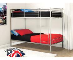 Letto a castello 2 x 90 x 190 cm Argento + Materasso - DUOTIS II