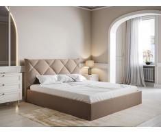 Letto con contenitore 160 x 200 cm Velluto Beige + Materasso - STARI di PASCAL MORABITO