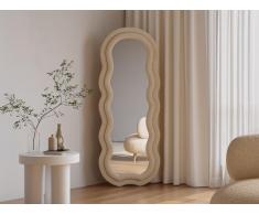 Specchio organico L. 60 x H. 160 cm in Velluto Beige - LINOA