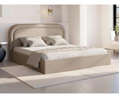 Letto con contenitore 140 x 190 cm Tessuto chiné Beige - FIREZA