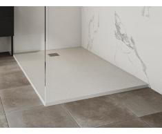 Piatto per doccia da posare o da incasso con sifone 140 x 90 cm in Resina Bianco - MIRNOSA