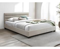 Letto 160 x 200 cm Tessuto Beige - FAUSTIN