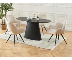 Set tavolo ANTELADA + 4 sedie GULSUN Nero e Beige