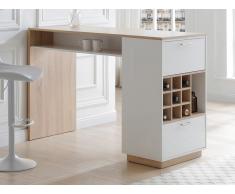 Mobile da bar con scomparti Bianco e Naturale - ANOSKI