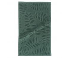 Asciugamano in cotone verde con motivi a foglie, 30x50