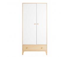 Guardaroba a 2 ante e 1 cassetto bianco Moonlight