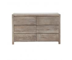 Cassettone doppio in massello di quercia L 130 cm Baltic