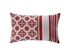 Cuscino da giardino rosso in tessuto stampato 30x50cm SAUBRIGES