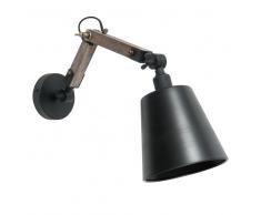 Applique nera stile industriale in metallo H 15 cm EDISON