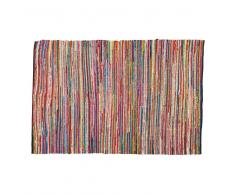 Tappeto intrecciato multicolore in cotone 140 x 200 cm ROULOTTE