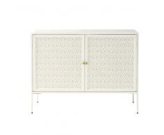 Credenza a 2 ante in legno massello di acacia bianco Izmir