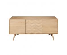Credenza a 3 ante in legno massello di quercia Keops