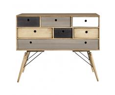 Cassettone vintage in massello di mango 120 cm Melting