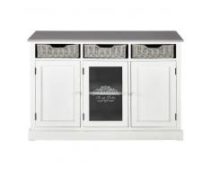 Credenza bassa in paulonia bianco Garrigue