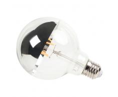 Lampadina a LED in vetro argentato e metallo