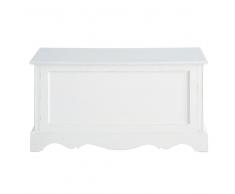Cassapanca bianca in legno di paulonia L 80 cm Joséphine