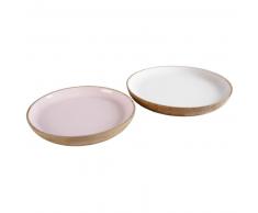 2 svuotatasche in mango laccato bianco e rosa ANISSA