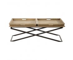 Tavolo basso in mango e metallo L 120 cm Hippolyte