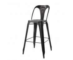 Sedia da bar nera stile industriale in metallo Multipls
