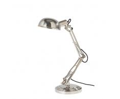 Lampada da tavolo regolabile in metallo cromato