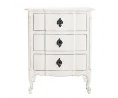 Comodino bianco in legno con cassetti L 57 cm Comtesse