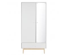 Guardaroba a 2 ante e 1 cassetto bianco Joy