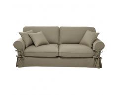Divano in cotone beige-grigio chiaro 3/4 posti Butterfly