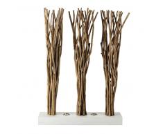 Paravento luminoso in legno e cotone bianco L 100 cm TOUNDRA
