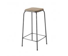 Sgabello da bar stile industriale in abete e metallo Kraft